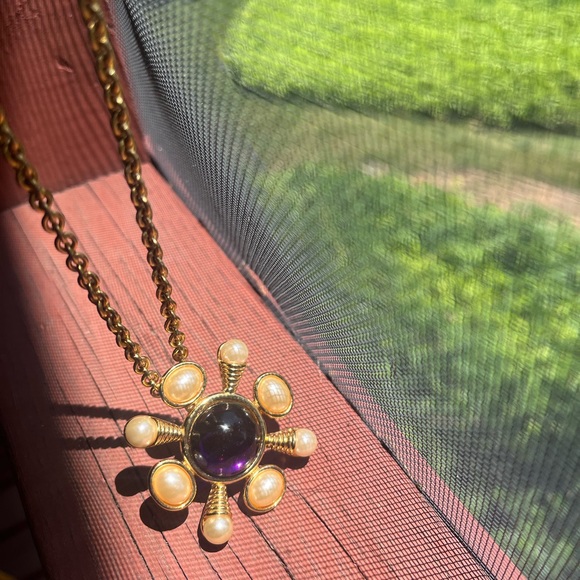 Vintage Kenneth Jay Lane interchangeable roman pendant necklace - Picture 2 of 2